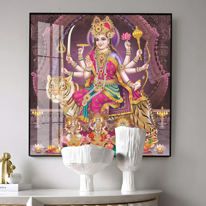 Maa Durga Premium Acrylic Square Wall Art