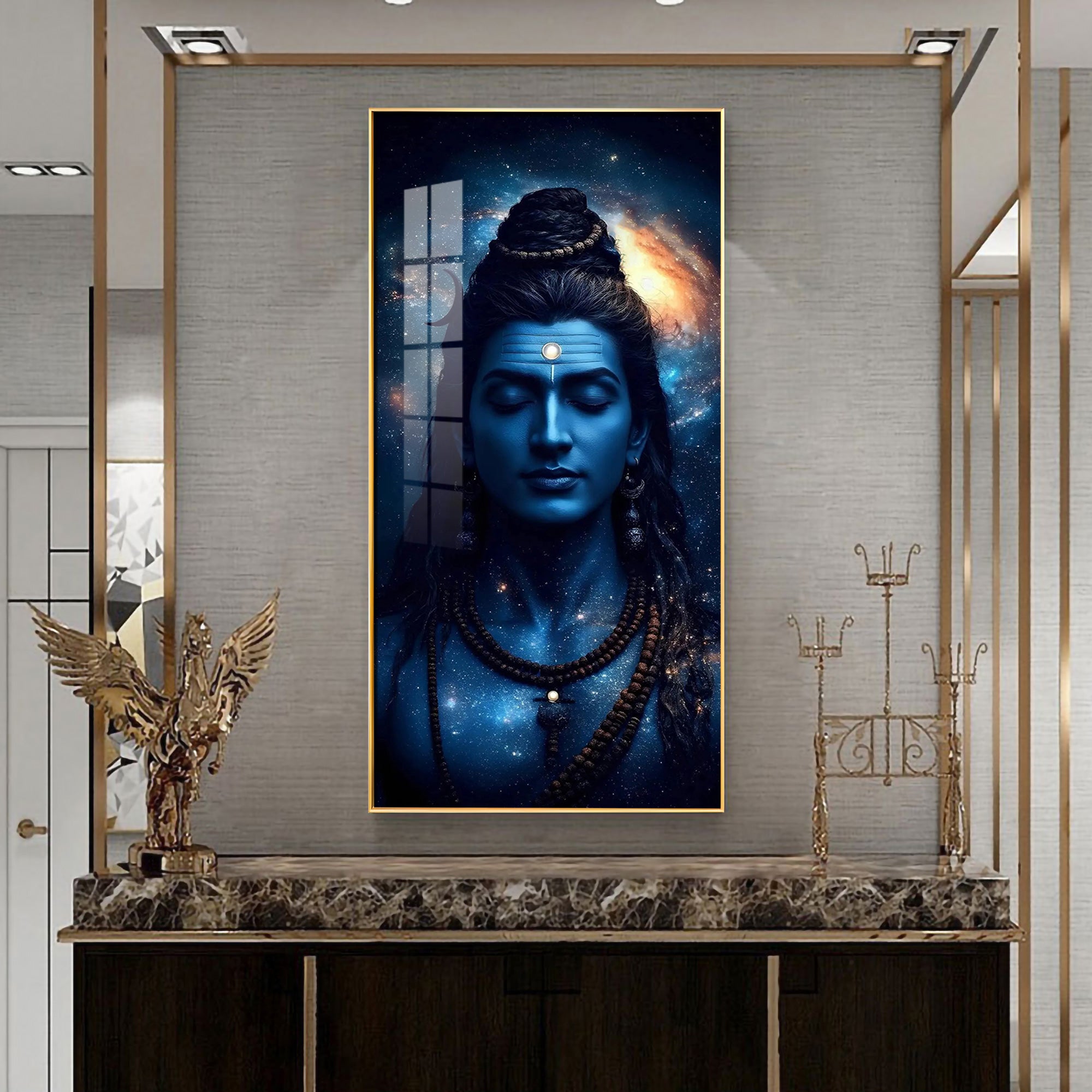 Divine Shiva Premium Acrylic Vertical Wall Art