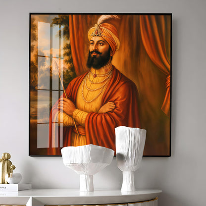 Divine Guru Gobind Singh Ji Premium Acrylic Square Wall Art