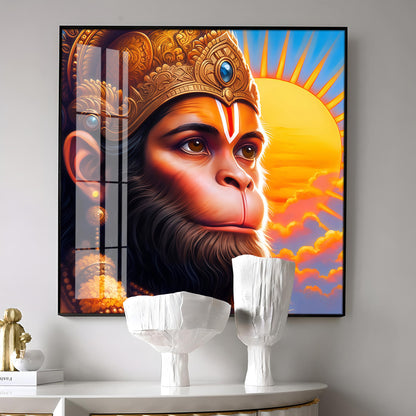 Jai Shri Bajarang Bali Premium Acrylic Square Wall Art