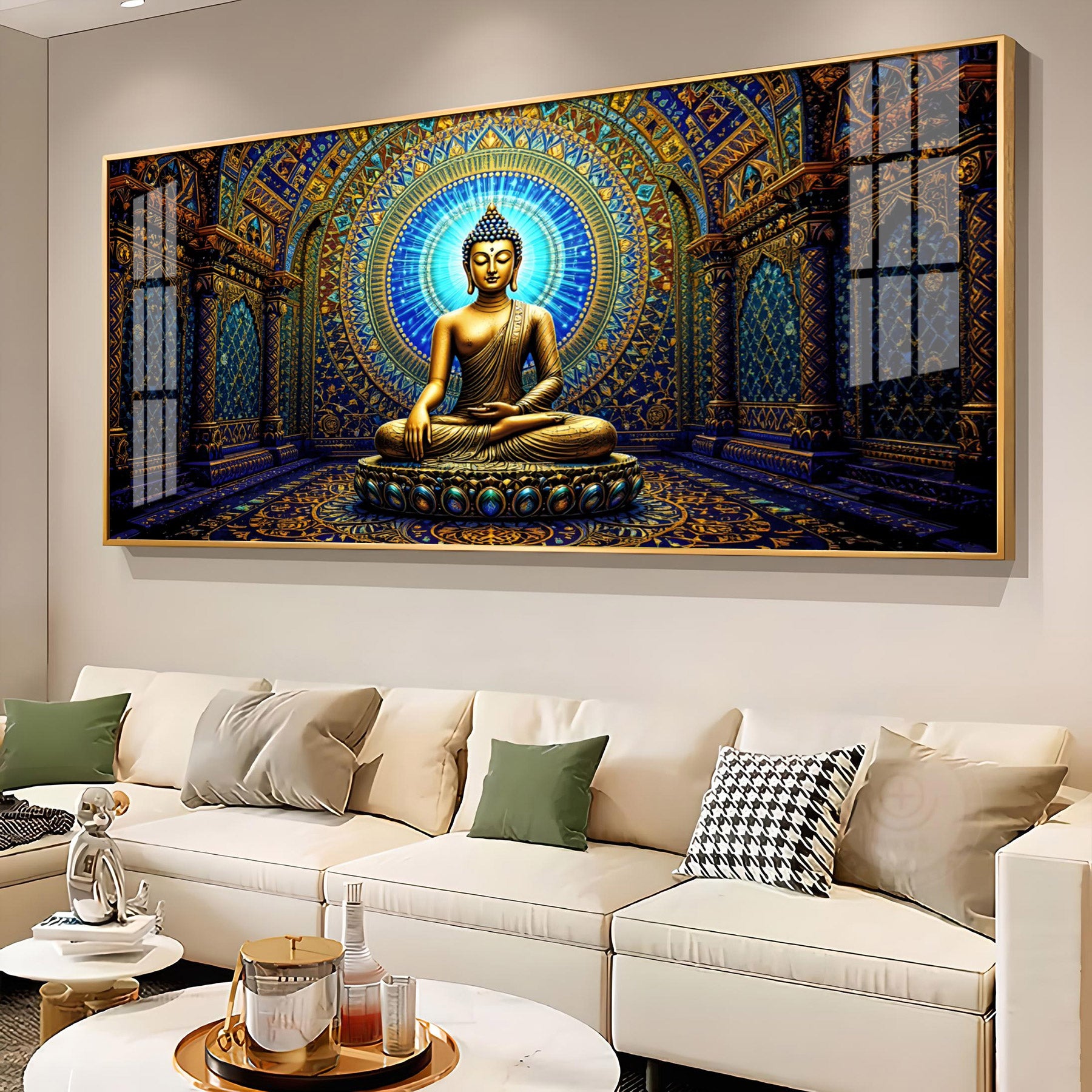Harmony Buddha Mural Premium Acrylic Horizontal Wall Art