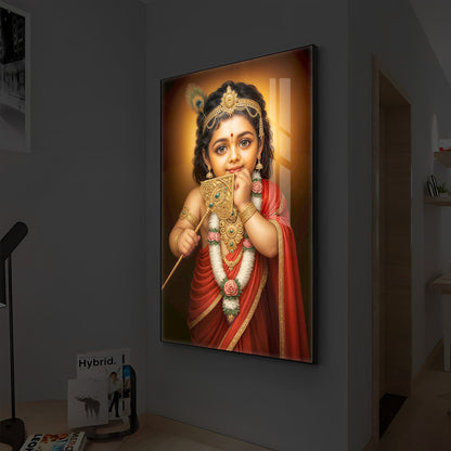 Little Murugan Ji Modern Luxury Backlight Vertical Wall Art