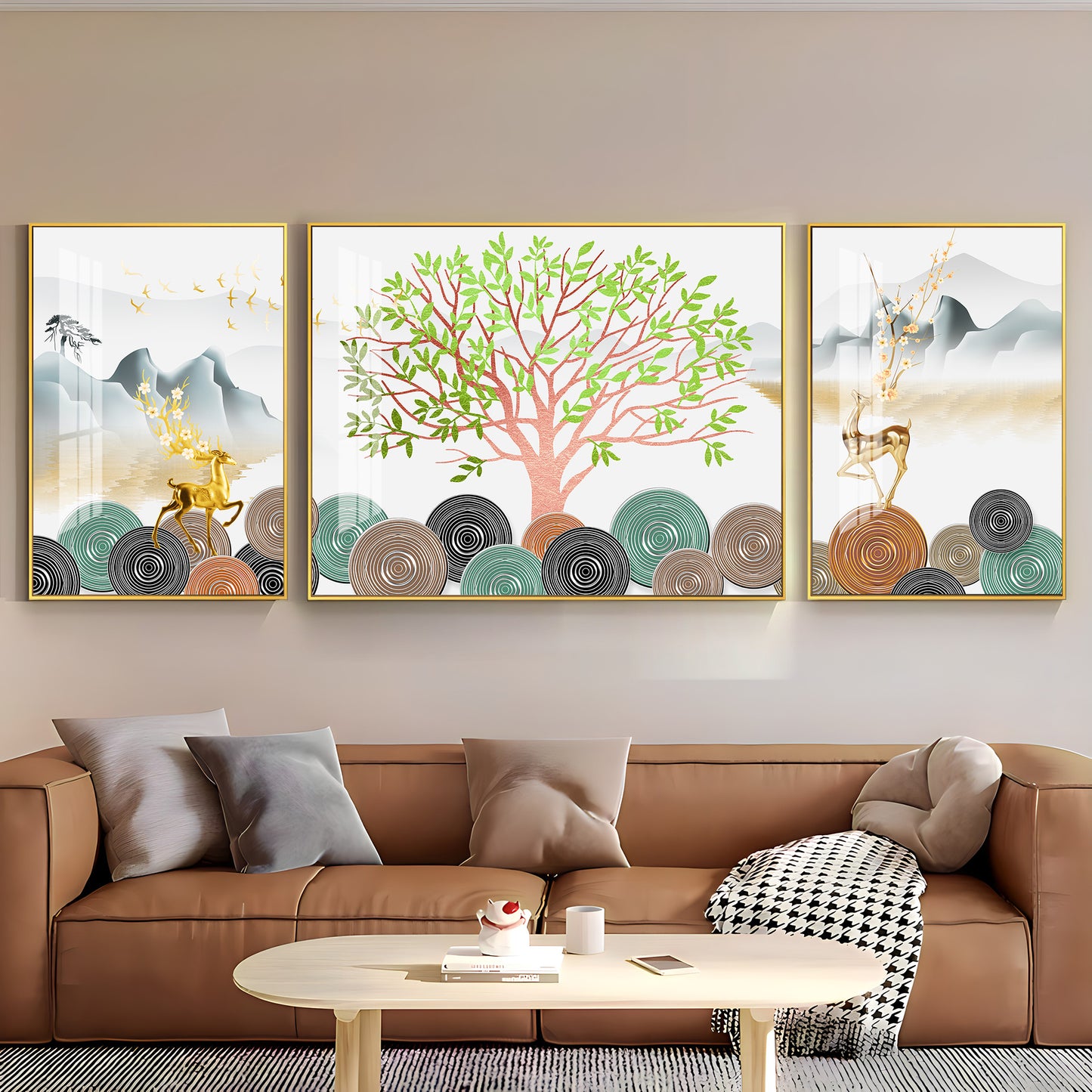 Blooming Tree Premium Acrylic Wall Art (Set of 3)