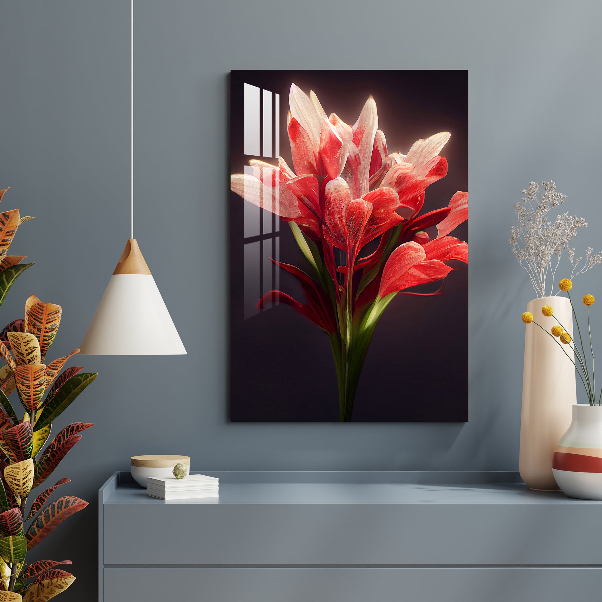 Red Lilies Acrylic Wall Art