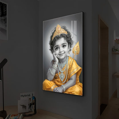 Little Murugan Modern Luxury Backlight Vertical Wall Art