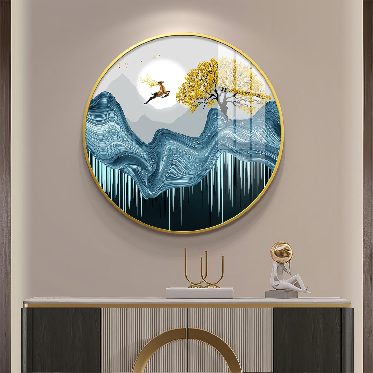 Echoes Of Nature Premium Acrylic Round Wall Art