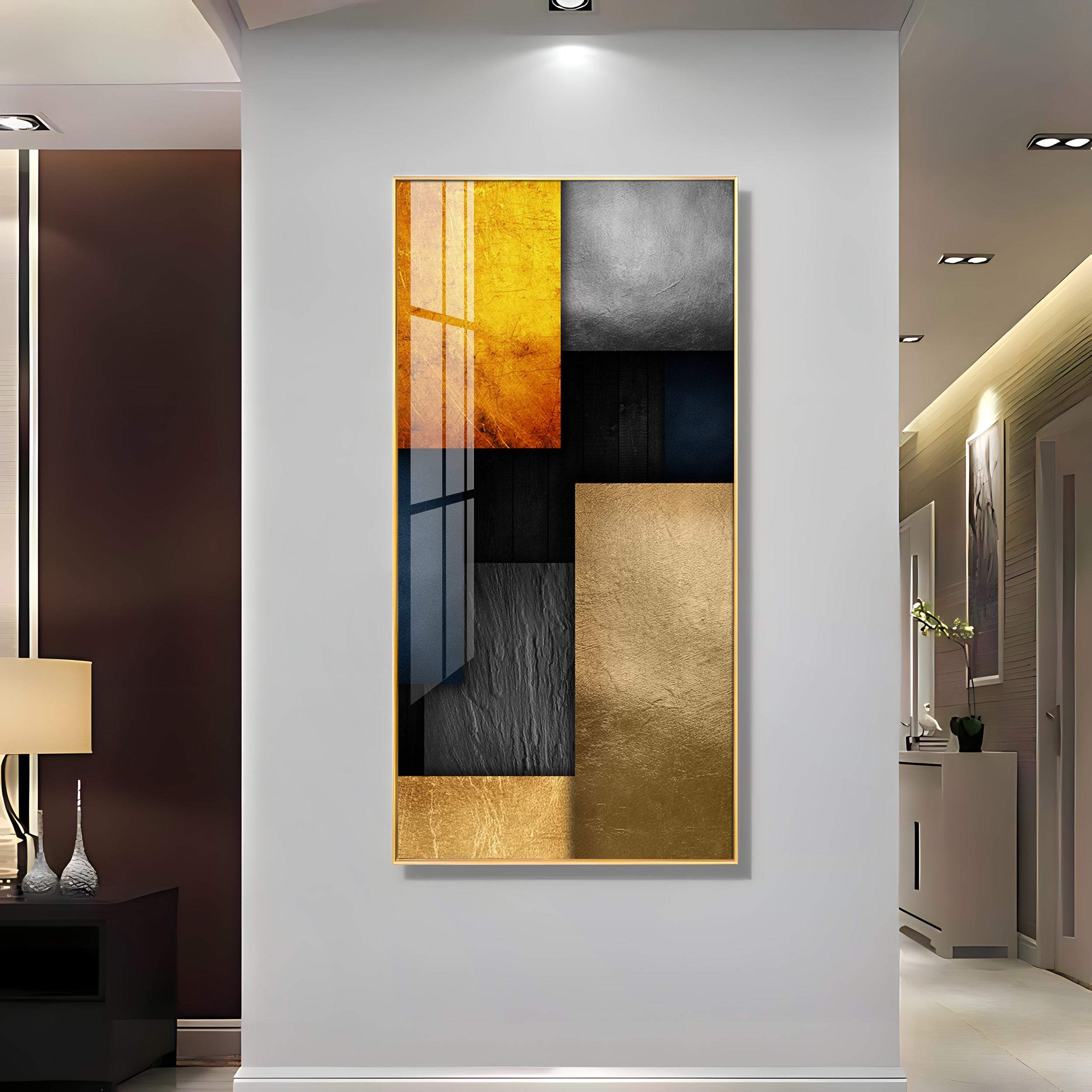 Modern Minimalist Geometric Premium Acrylic Vertical Wall Art