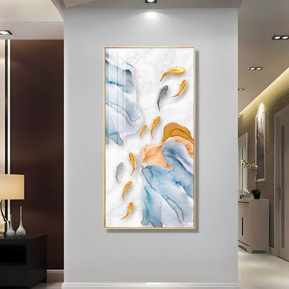 Auspicious Fishes Luxury Crystal Wall Art