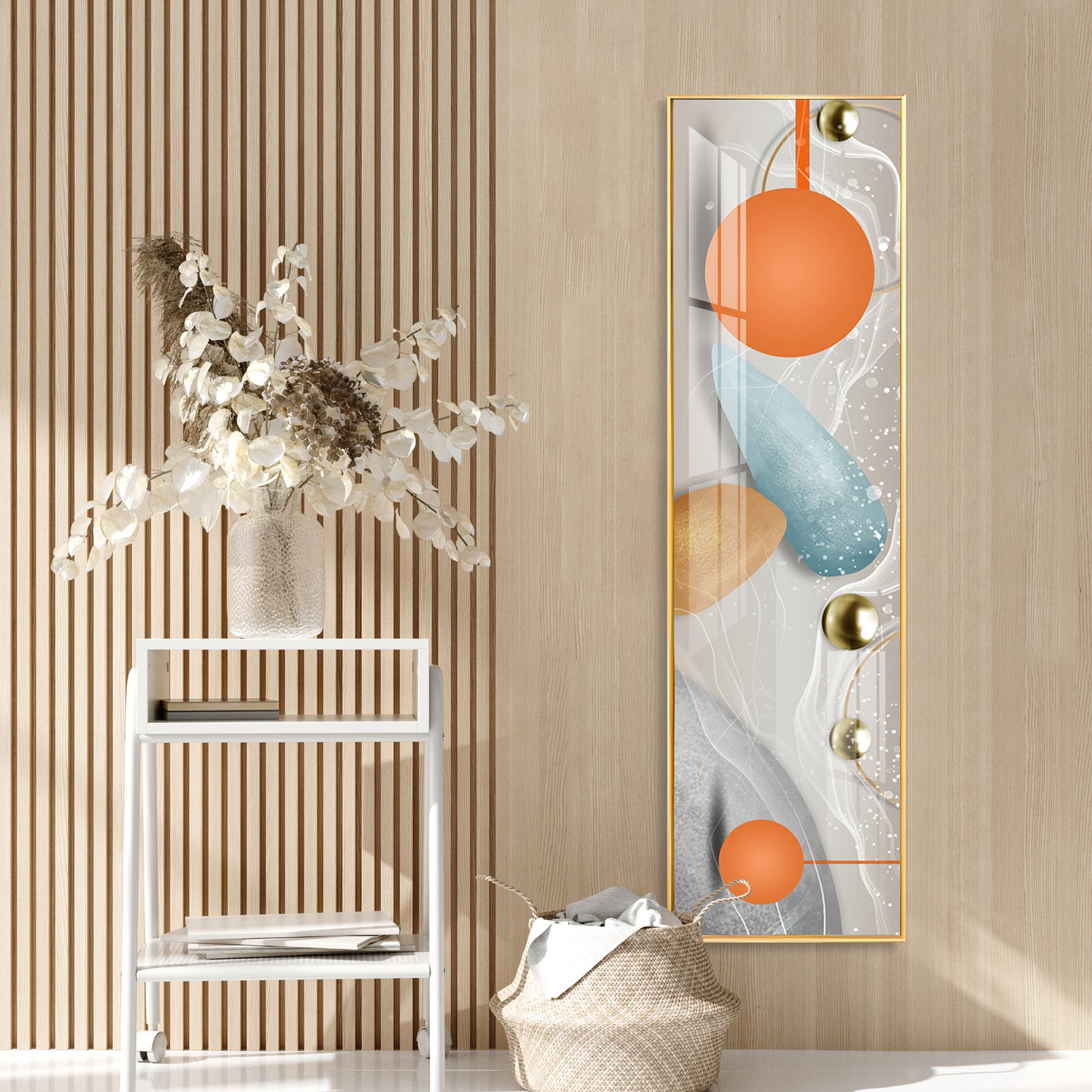 Illustration Geometric Modern Blocks Premium Acrylic Vertical Wall Art