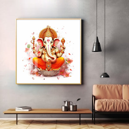 Shiv Putra Ganesh Premium Acrylic Square Wall Art