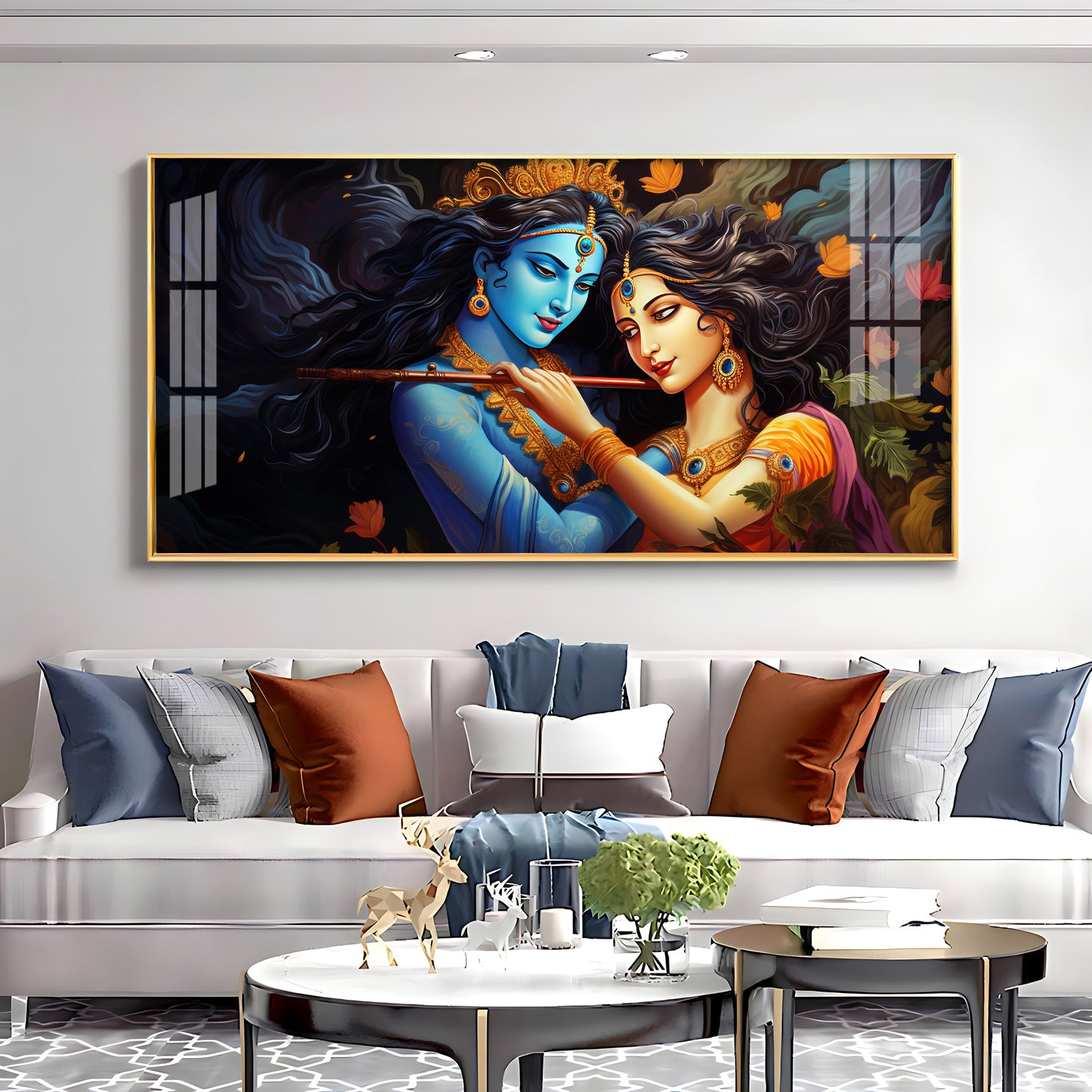 Unique Bond Of Radha Krishna Premium Acrylic Horizontal Wall Art