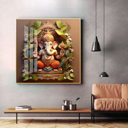 Ekdanta Maharaj Premium Acrylic Square Wall Art