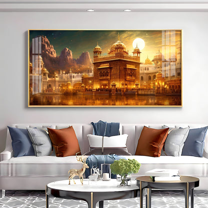 Golden Temple Premium Acrylic Horizontal Wall Art