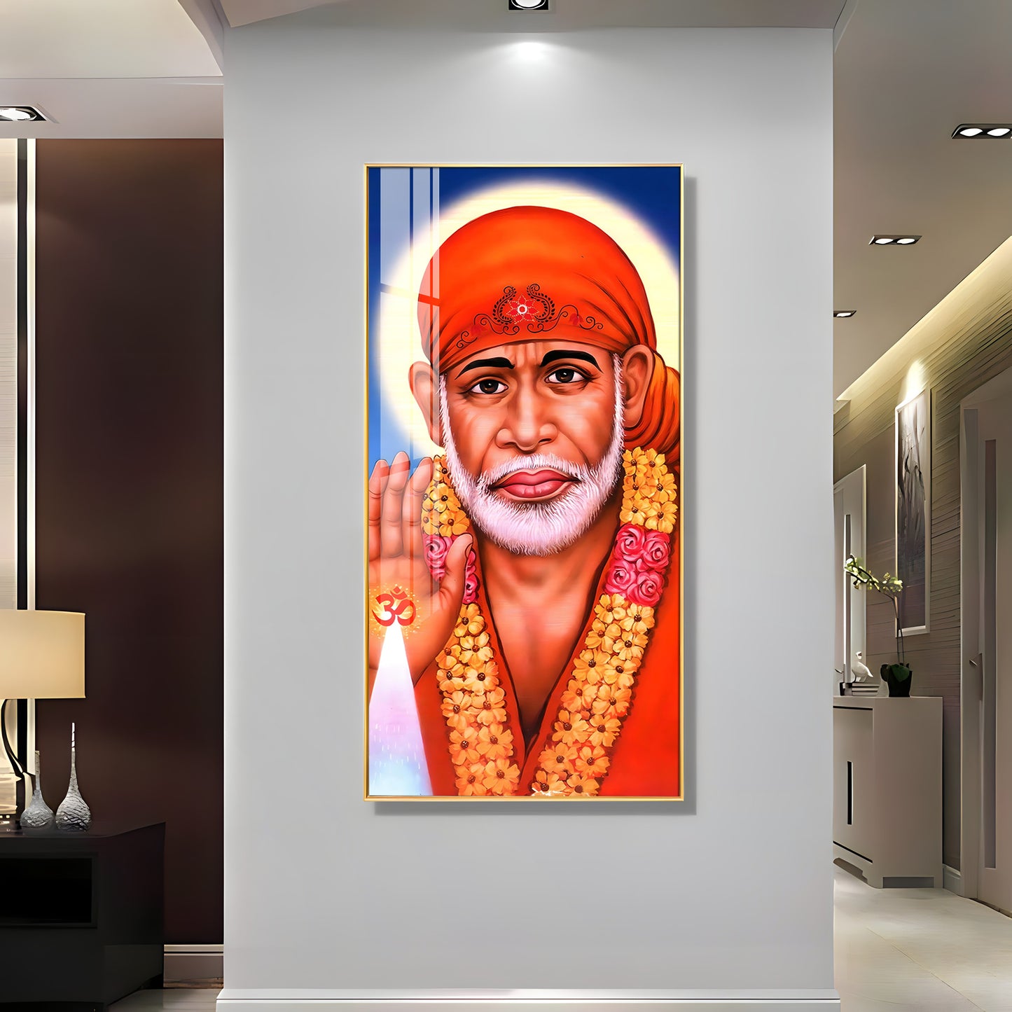 Jai Shree Sai Premium Acrylic Vertical Wall Art