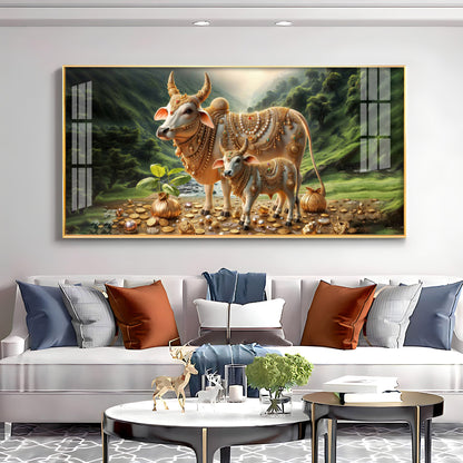 Nandi In Lush Green Forest Premium Acrylic Horizontal Wall Art