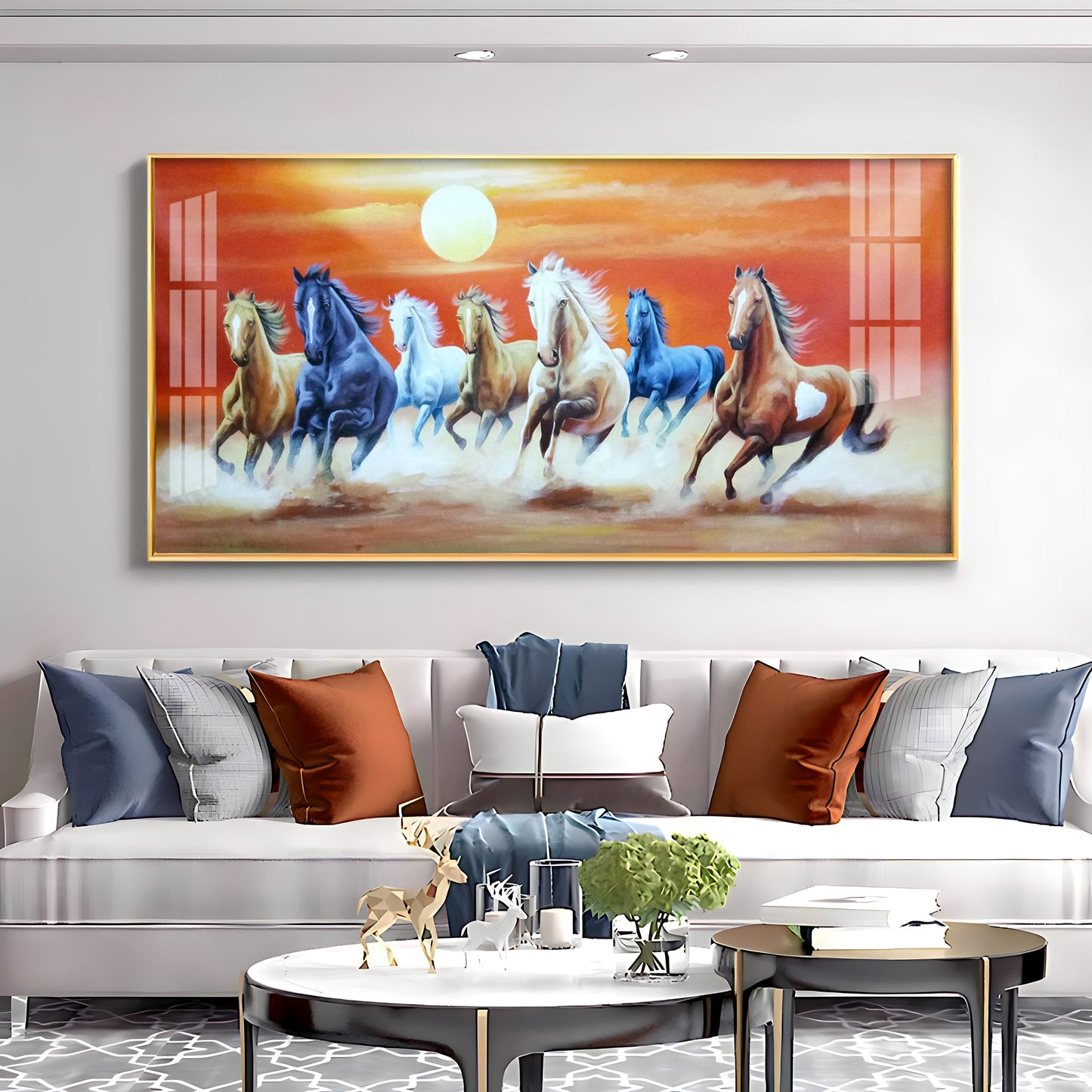 Energetic Horses Premium Acrylic Horizontal Wall Art