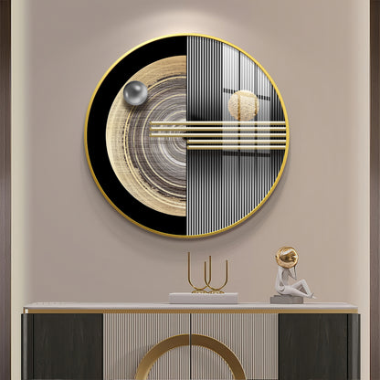 Golden Orb Premium Acrylic Round Wall Art