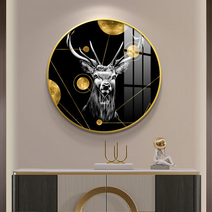 Regal Stag Premium Acrylic Round Wall Art