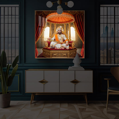 Rajyabhishek of Chattrapati Shivaji Maharaj Modern Luxury Backlight Square Wall Art