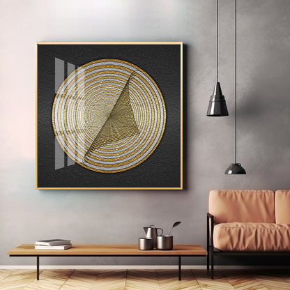 Contemporary Golden Circle Premium Acrylic Square Wall Art