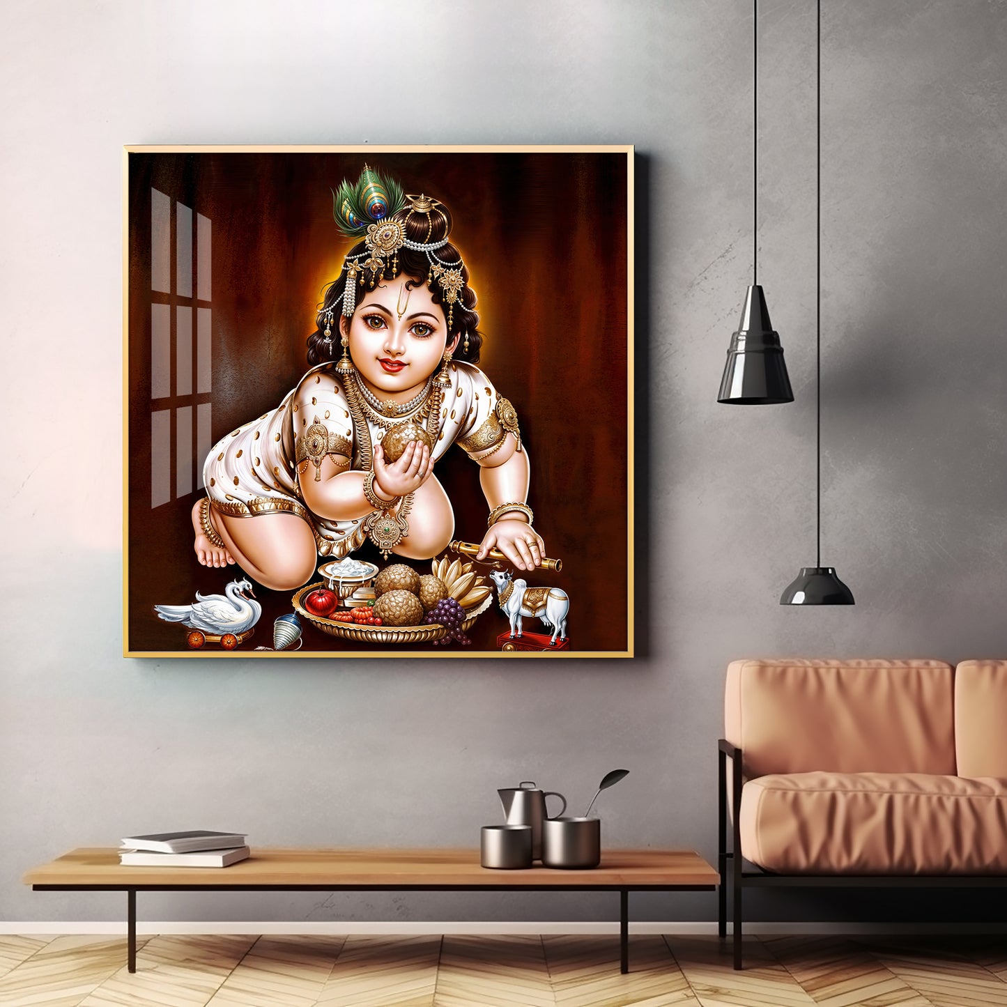 Bal Gopal Premium Acrylic Square Wall Art