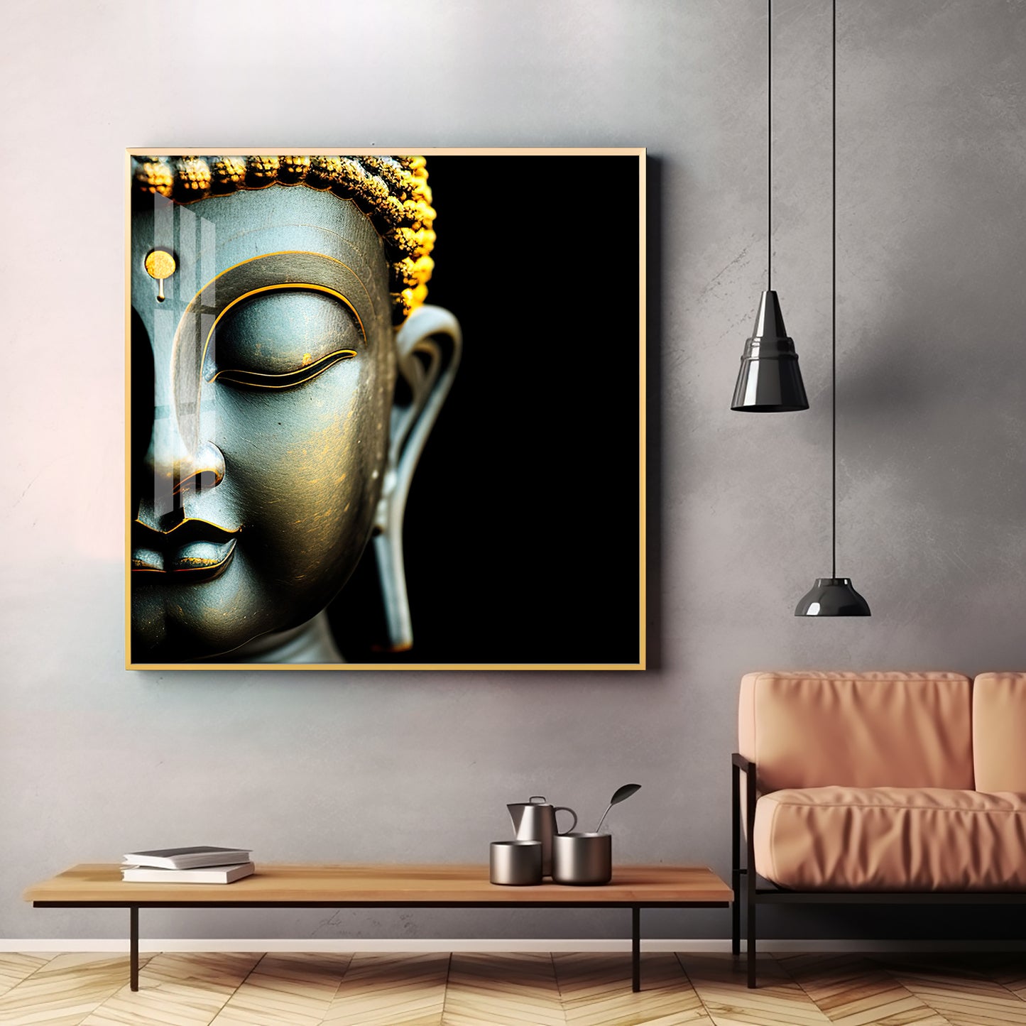 Buddha Statue Premium Acrylic Square Wall Art