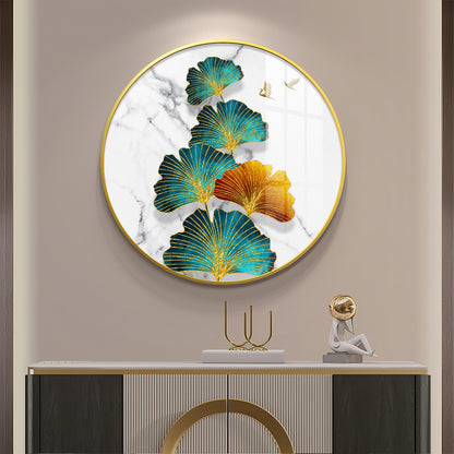 Leaf of Serenity Premium Acrylic Round Wall Art
