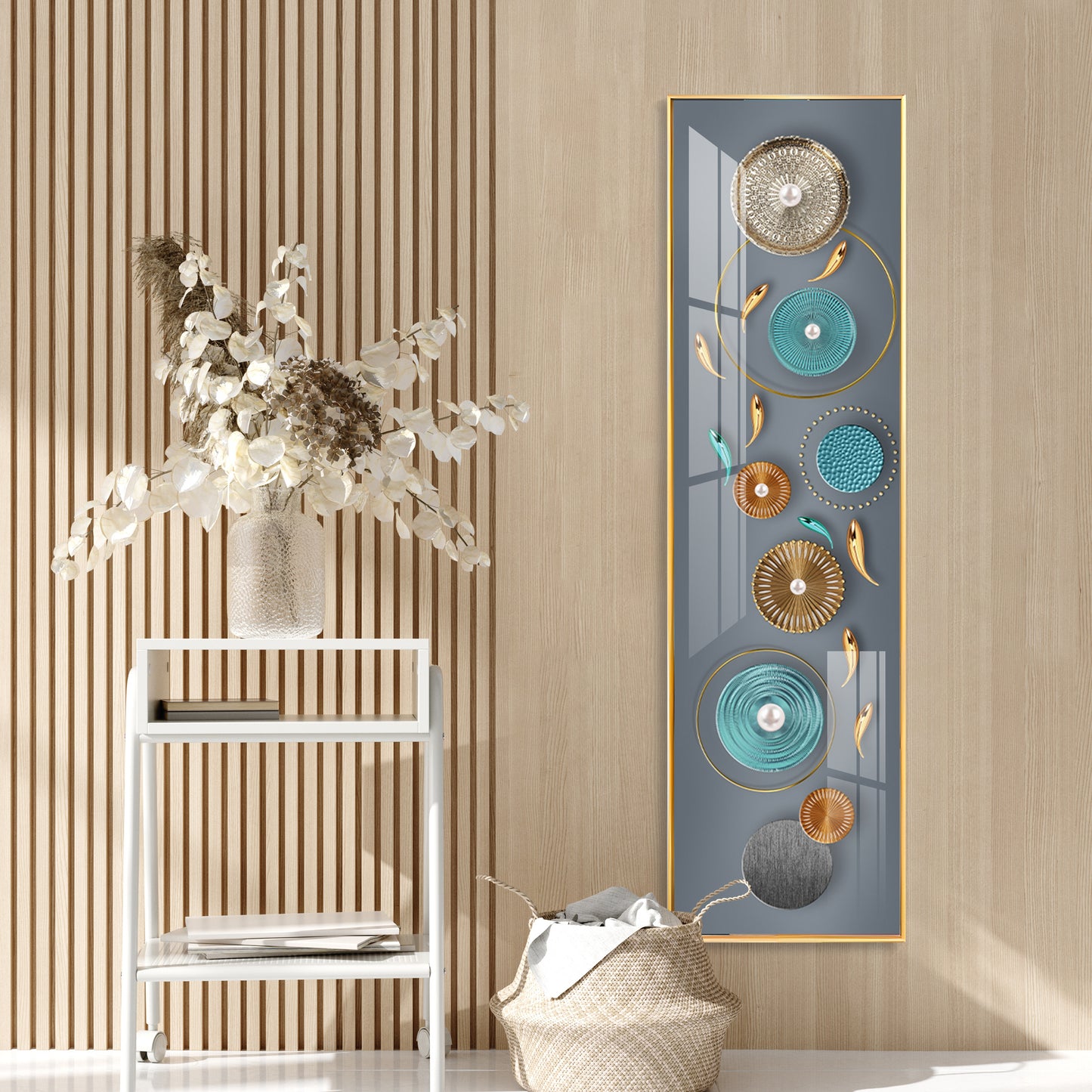 Elegance of Grey Premium Acrylic Vertical Wall Art