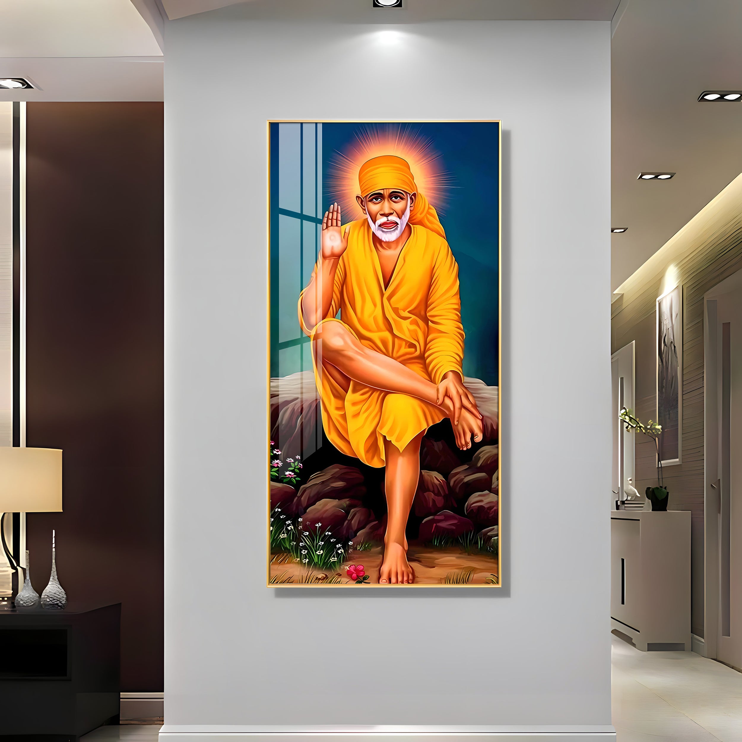 Shirdi Sai Baba Premium Acrylic Vertical Wall Art