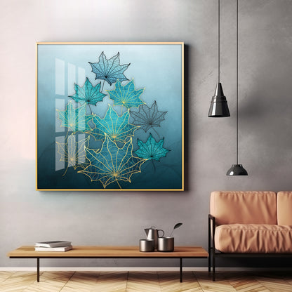 Abstract Gold Leaf Art Premium Acrylic Square Wall Art