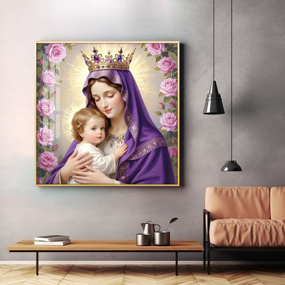 Holy Mother Of God Premium Acrylic Square Wall Art