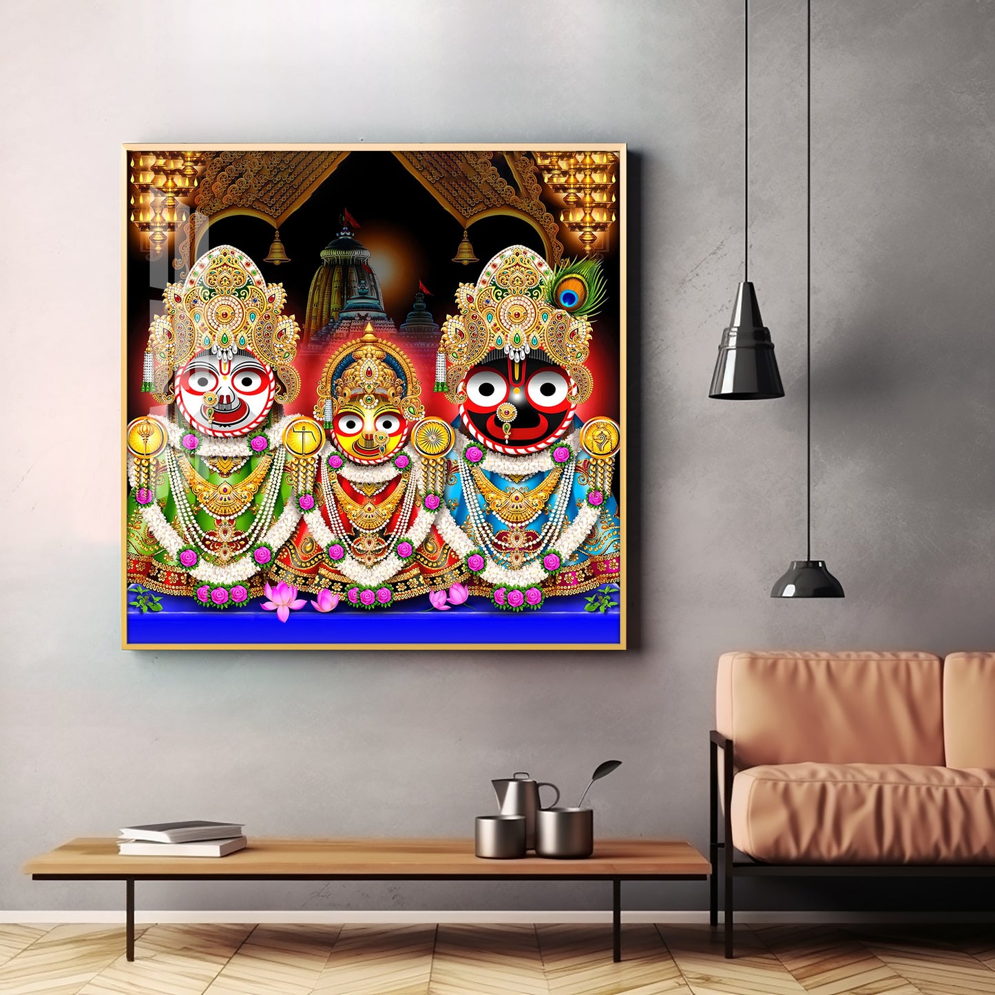 Jai Jagannath Ji Premium Acrylic Square Wall Art