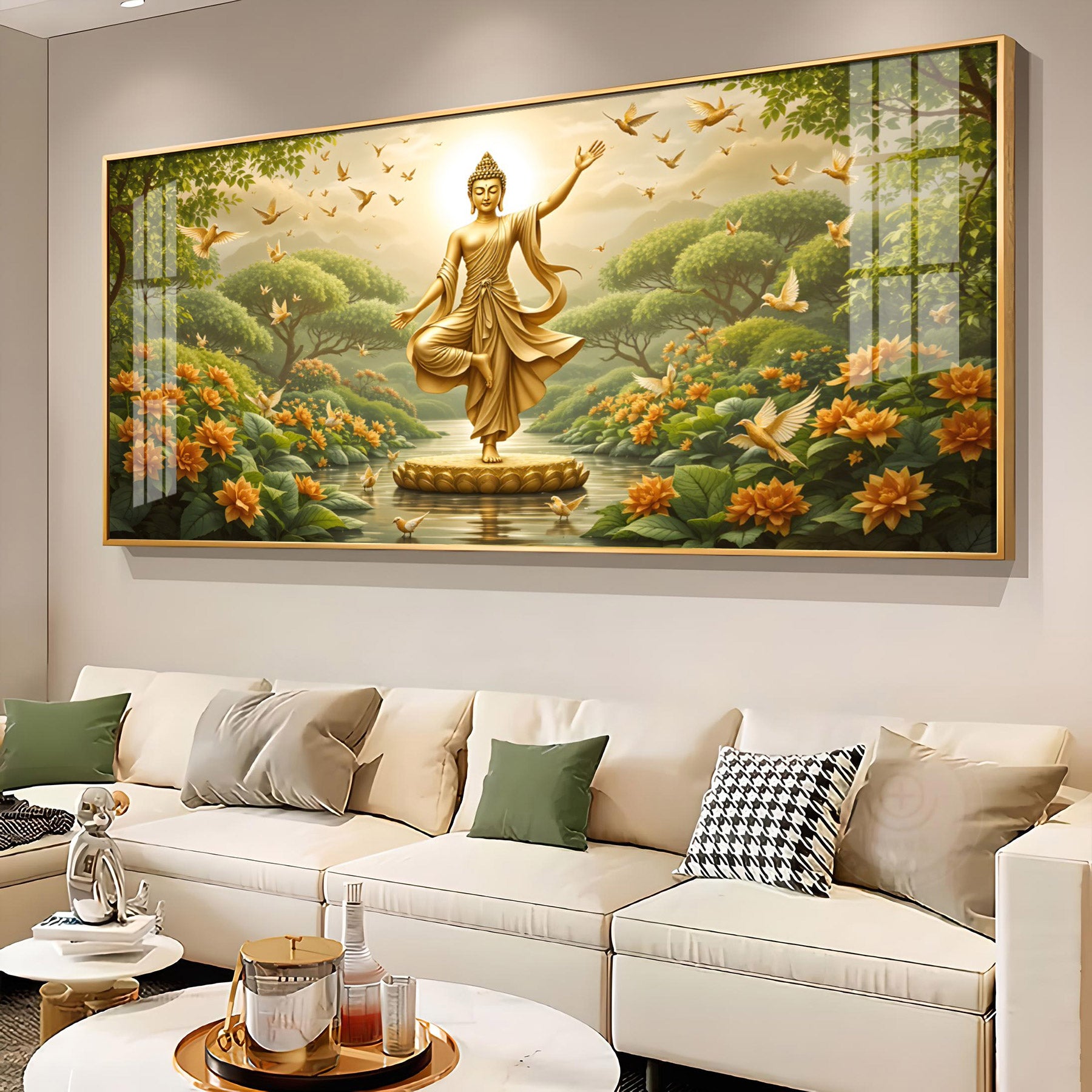 Buddha In Standing Premium Acrylic Horizontal Wall Art