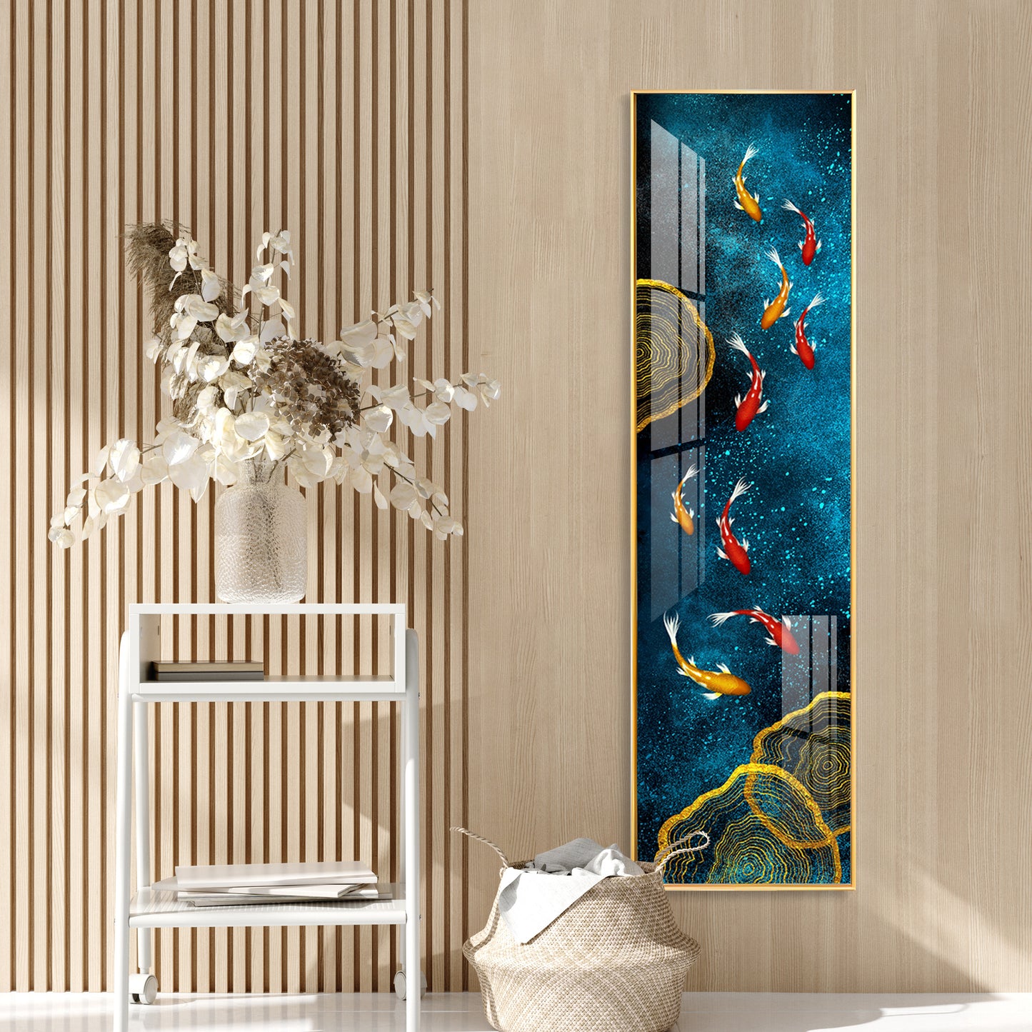 Aesthetic Koi Fish Feng Premium Acrylic Vertical Wall Art