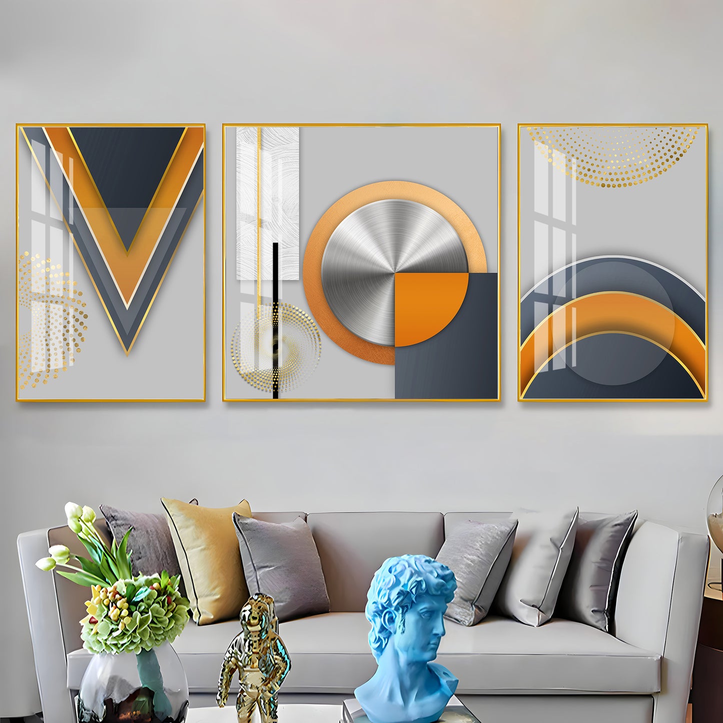 Abstract Geometrical Patterns Premium Acrylic Wall Art (Set of 3)