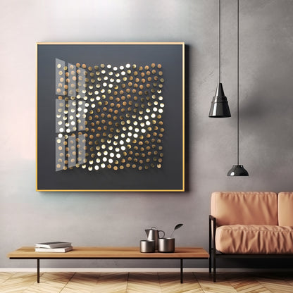 Golden Pebbles Premium Acrylic Square Wall Art