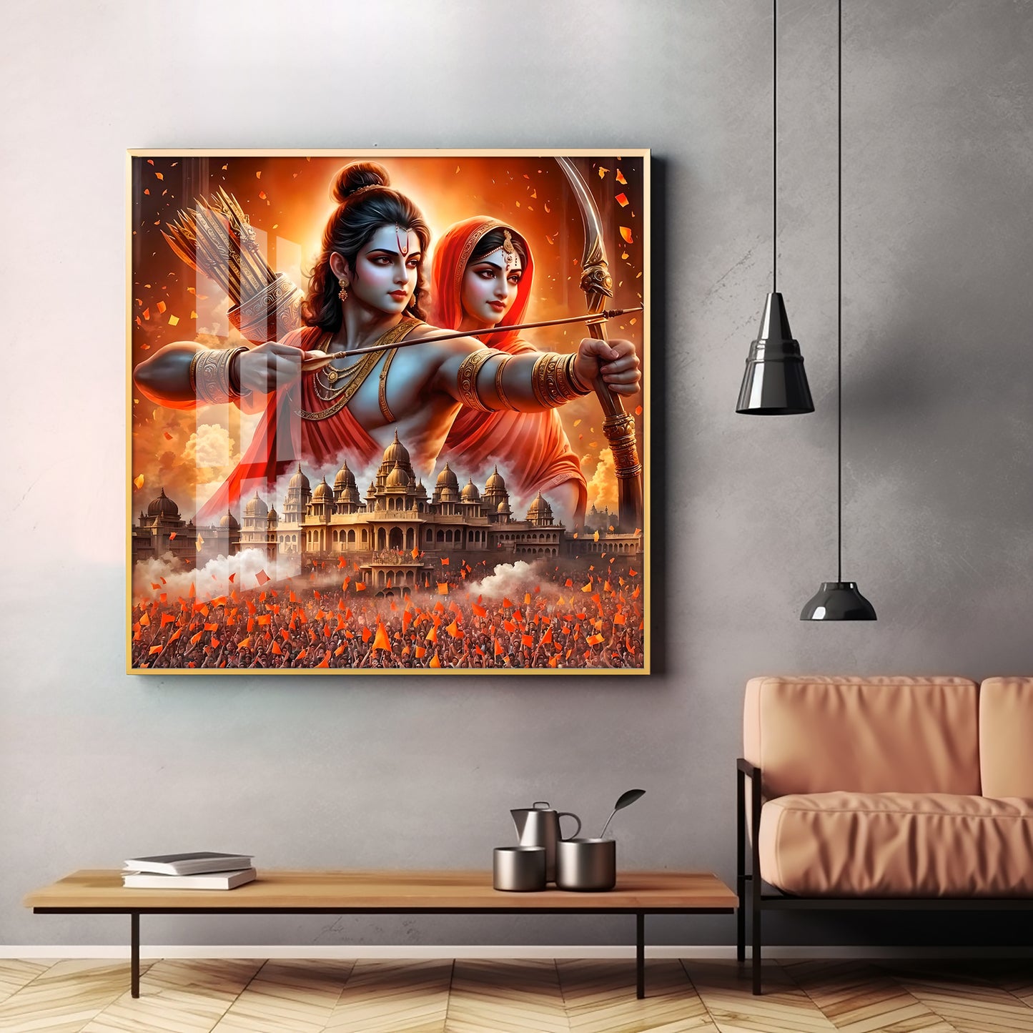 Ram and Sita Premium Acrylic Square Wall Art