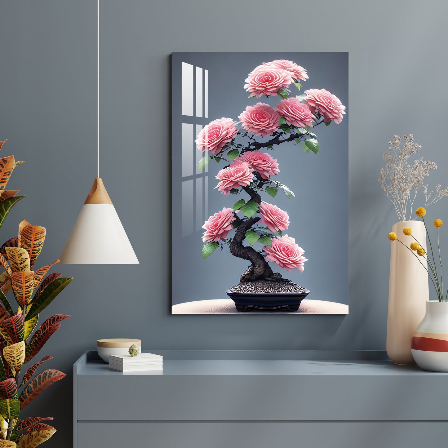 Pink Roses Acrylic Wall Art