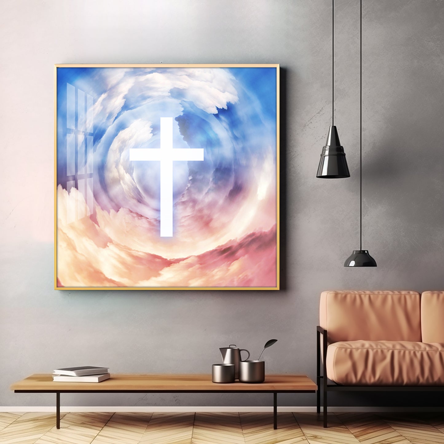 Jesus Cross Premium Acrylic Square Wall Art