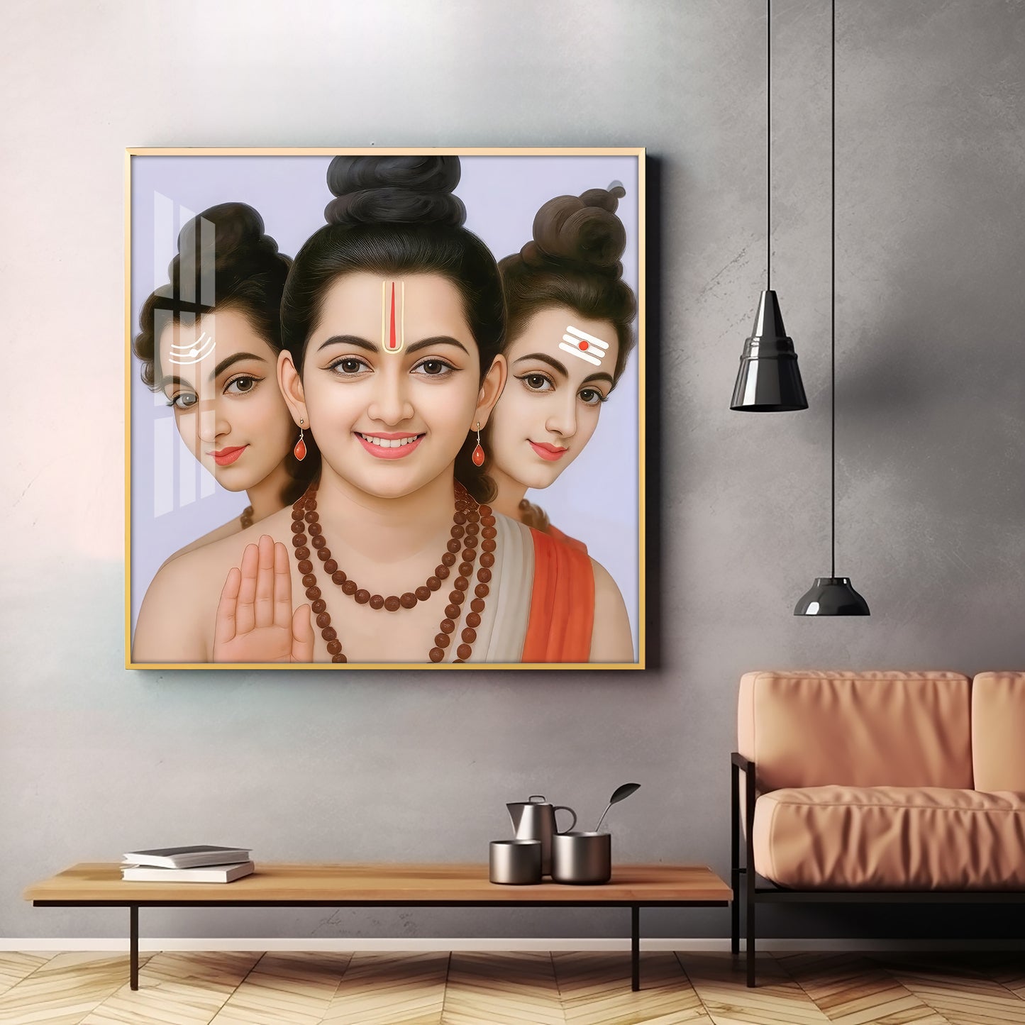 Sri Dattatreya Maharaj Ji Premium Acrylic Square Wall Art