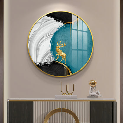 Chromatic Abstract Premium Acrylic Round Wall Art