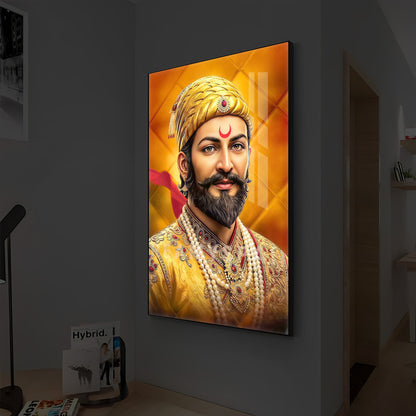 Chhatrapati Shivaji Modern Luxury Backlight Vertical Wall Art