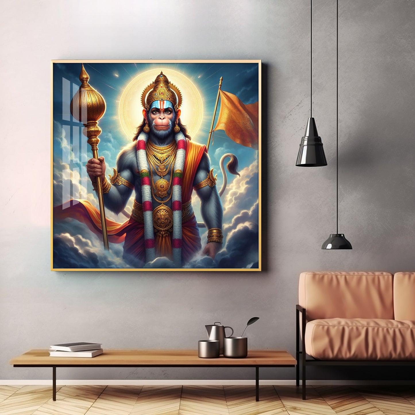 Jai Bajrang Bali Premium Acrylic Square Wall Art