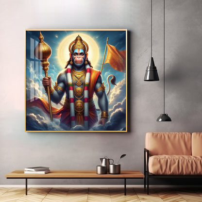 Jai Bajrang Bali Premium Acrylic Square Wall Art