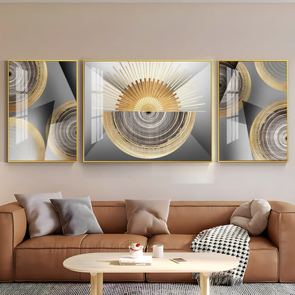 Gold Pearl Ring Premium Acrylic Wall Art (Set of 3)