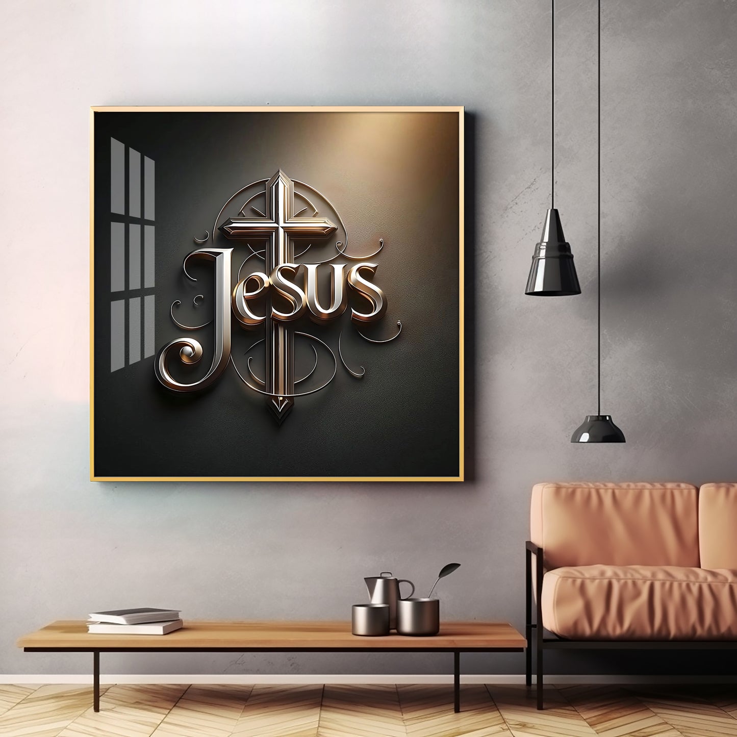 3D Jesus Artistry Premium Acrylic Square Wall Art