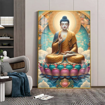 Serene Lotus Buddha Premium Vertical Acrylic Wall Art