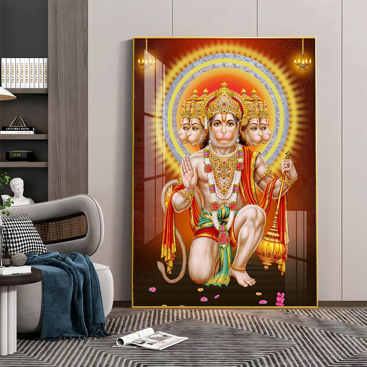 Divine Lord Hanuman Premium Vertical Acrylic Wall Art