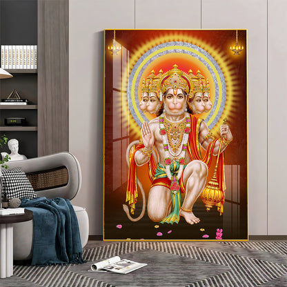 Divine Lord Hanuman Premium Vertical Acrylic Wall Art