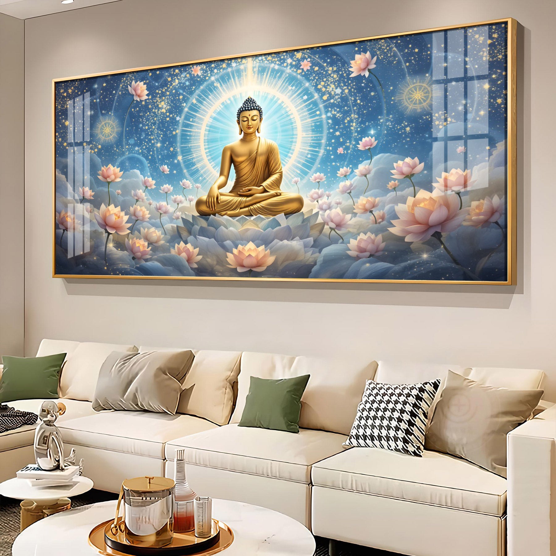 Tranquil Cloud Buddha Premium Acrylic Horizontal Wall Art